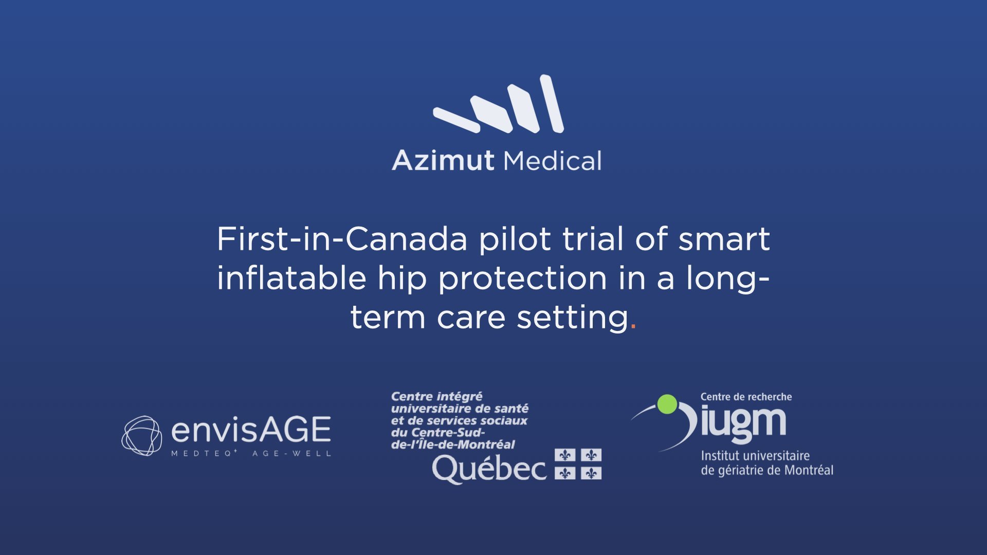 Azimut Medical receives funding for the first pilot trial in LTC in Canada